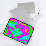 Holographic Neon Liquid Trippy Print Laptop Sleeve