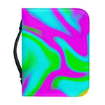 Holographic Neon Liquid Trippy Print Leather Bible Cover