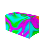 Holographic Neon Liquid Trippy Print Leather Tissue Box Cover