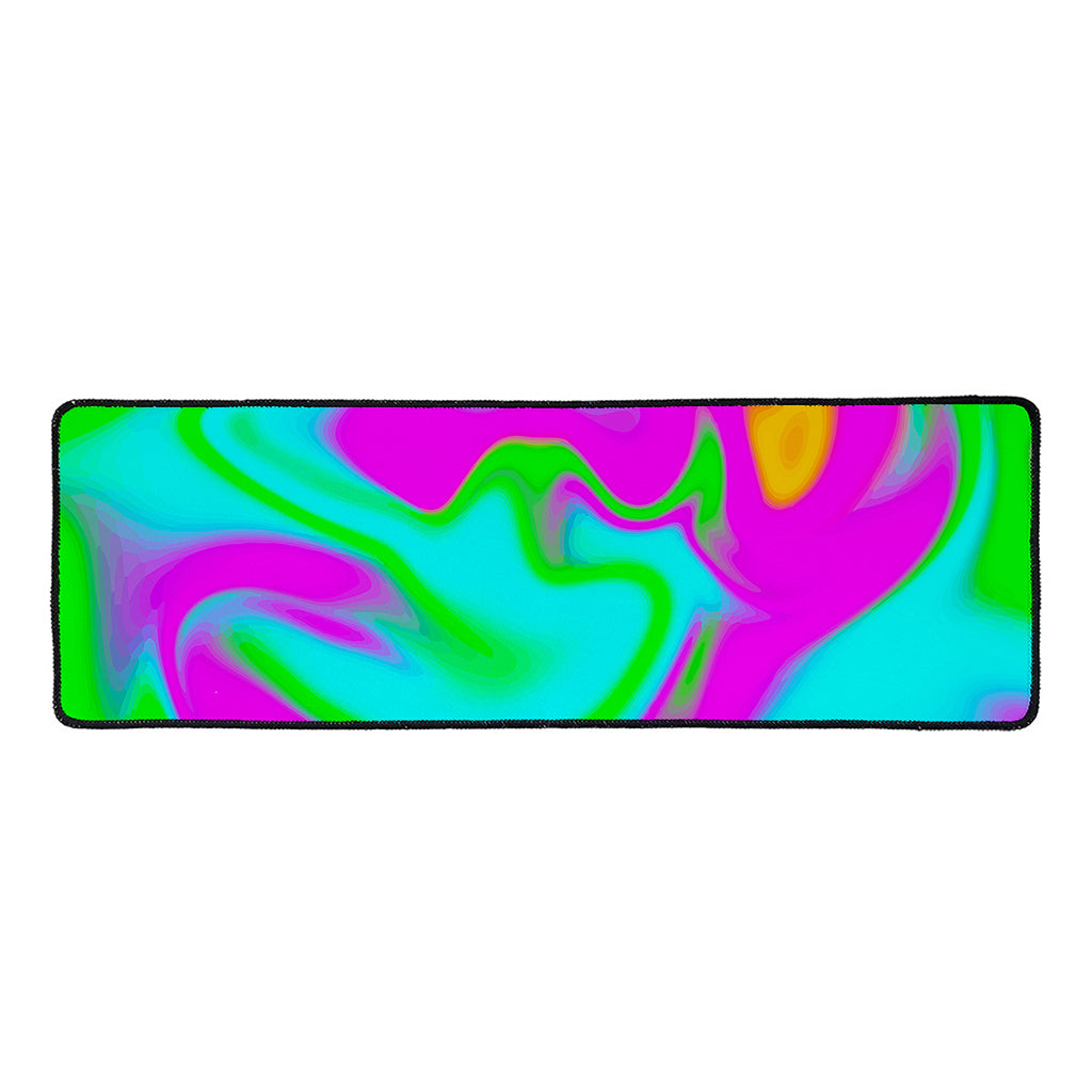 Holographic Neon Liquid Trippy Print Long Kitchen Mat