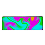 Holographic Neon Liquid Trippy Print Long Kitchen Mat