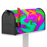 Holographic Neon Liquid Trippy Print Mailbox Cover