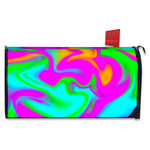 Holographic Neon Liquid Trippy Print Mailbox Cover