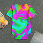 Holographic Neon Liquid Trippy Print Men's Bodysuit
