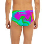 Holographic Neon Liquid Trippy Print Men's Briefs
