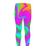 Holographic Neon Liquid Trippy Print Men's leggings