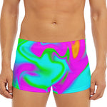 Holographic Neon Liquid Trippy Print Men's Short Boxer Briefs