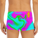 Holographic Neon Liquid Trippy Print Men's Short Boxer Briefs