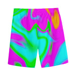 Holographic Neon Liquid Trippy Print Men's Sports Shorts
