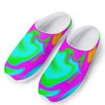 Holographic Neon Liquid Trippy Print Mesh Casual Shoes