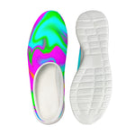 Holographic Neon Liquid Trippy Print Mesh Casual Shoes
