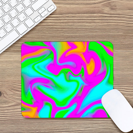 Holographic Neon Liquid Trippy Print Mouse Pad