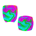 Holographic Neon Liquid Trippy Print Office Chair Cover