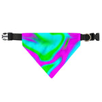 Holographic Neon Liquid Trippy Print Over The Collar Dog Bandana