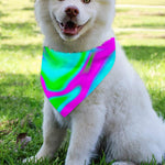 Holographic Neon Liquid Trippy Print Over The Collar Dog Bandana