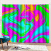 Holographic Neon Liquid Trippy Print Pencil Pleat Curtains