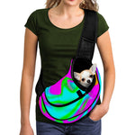 Holographic Neon Liquid Trippy Print Pet Sling Carrier