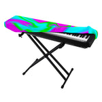 Holographic Neon Liquid Trippy Print Piano Keyboard Cover