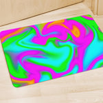 Holographic Neon Liquid Trippy Print Polyester Doormat