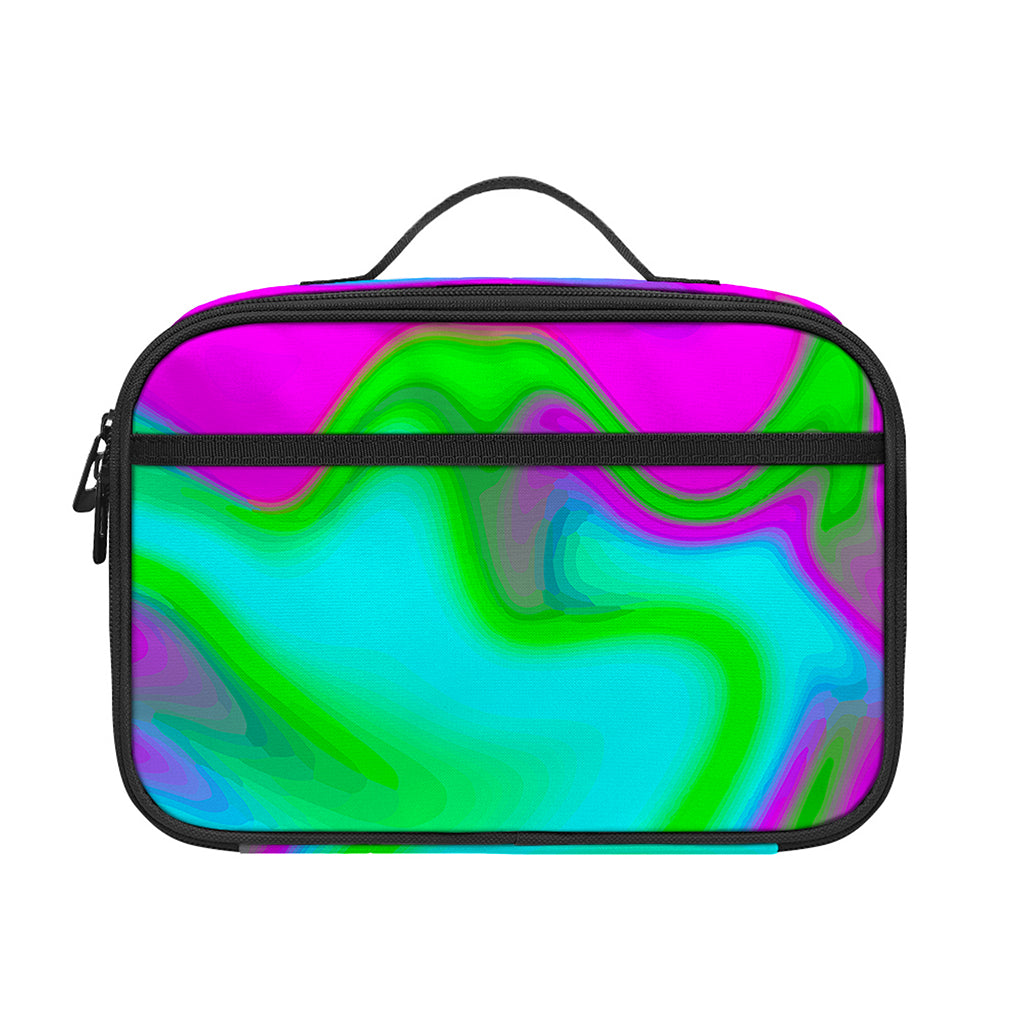 Holographic Neon Liquid Trippy Print Portable Lunch Bag
