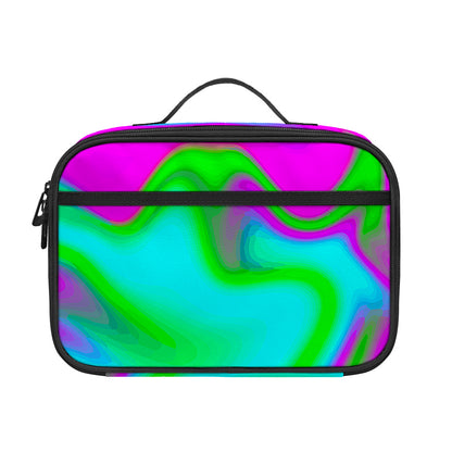 Holographic Neon Liquid Trippy Print Portable Lunch Bag