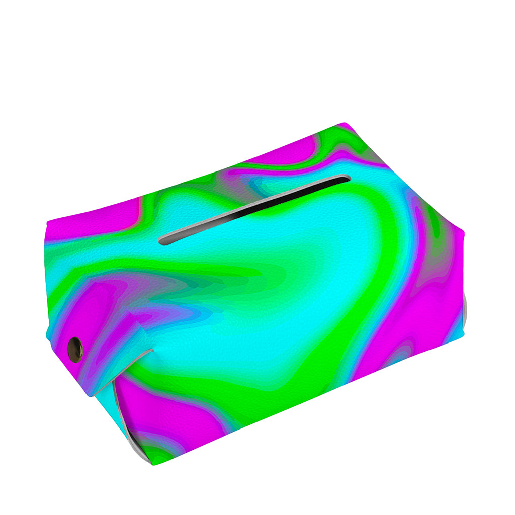 Holographic Neon Liquid Trippy Print Rectangle Tissue Box Cover
