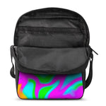 Holographic Neon Liquid Trippy Print Rectangular Crossbody Bag