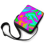 Holographic Neon Liquid Trippy Print Rectangular Crossbody Bag