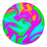 Holographic Neon Liquid Trippy Print Round Blanket