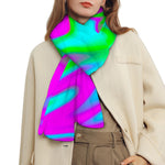 Holographic Neon Liquid Trippy Print Scarf