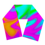 Holographic Neon Liquid Trippy Print Scarf