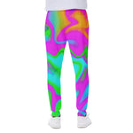 Holographic Neon Liquid Trippy Print Scuba Joggers