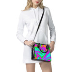 Holographic Neon Liquid Trippy Print Shoulder Handbag
