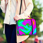 Holographic Neon Liquid Trippy Print Shoulder Strap Bible Bag