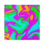 Holographic Neon Liquid Trippy Print Silk Bandana