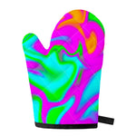 Holographic Neon Liquid Trippy Print Single Oven Mitt