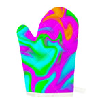 Holographic Neon Liquid Trippy Print Single Oven Mitt