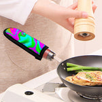 Holographic Neon Liquid Trippy Print Skillet Handle Cover