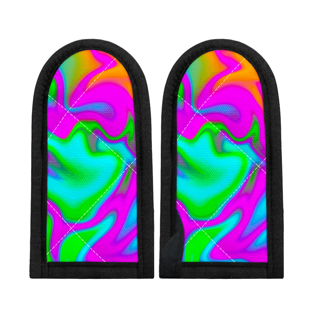 Holographic Neon Liquid Trippy Print Skillet Handle Cover