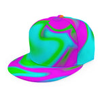 Holographic Neon Liquid Trippy Print Snapback Cap