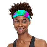 Holographic Neon Liquid Trippy Print Sports Headband
