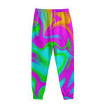 Holographic Neon Liquid Trippy Print Sweatpants