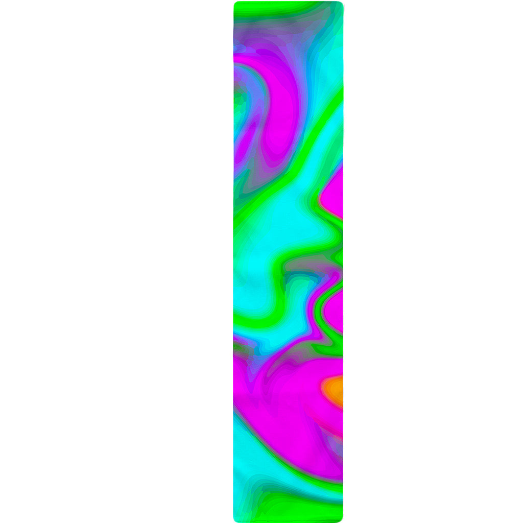 Holographic Neon Liquid Trippy Print Table Runner