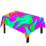 Holographic Neon Liquid Trippy Print Tablecloth