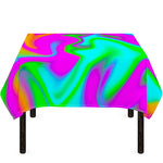 Holographic Neon Liquid Trippy Print Tablecloth