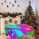 Holographic Neon Liquid Trippy Print Tablecloth