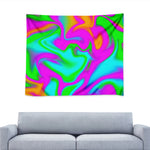 Holographic Neon Liquid Trippy Print Tapestry