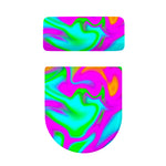 Holographic Neon Liquid Trippy Print Toilet Lid And Tank Cover Set