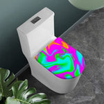 Holographic Neon Liquid Trippy Print Toilet Lid Cover