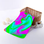 Holographic Neon Liquid Trippy Print Towel